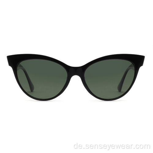 Frauen UV400 Injektion Acetat polarisierte Katzenauge Sonnenbrille